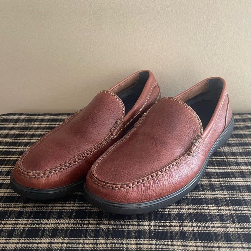 Cole Haan Sutton Venetian Brown Grain Leather Driving Loafers Men Shoes Sz 7.5M⁠